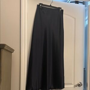Navy Satin Skirt